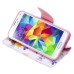 Fashion Colorful Drawing Printed Butterflies PU Leather Flip Wallet Stand Case With Card Slots For Samsung Galaxy S5 G900