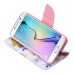 Fashion Colorful Drawing Printed Butterflies PU Leather Flip Wallet Stand Case With Card Slots For Samsung Galaxy S6 Edge