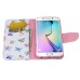 Fashion Colorful Drawing Printed Butterflies PU Leather Flip Wallet Stand Case With Card Slots For Samsung Galaxy S6 Edge