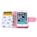 Fashion Colorful Drawing Printed Butterflies PU Leather Flip Wallet Stand Case With Card Slots For iPhone 5 / 5s