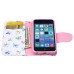 Fashion Colorful Drawing Printed Butterflies PU Leather Flip Wallet Stand Case With Card Slots For iPhone 5c