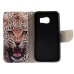 Fashion Colorful Drawing Printed Cool Leopard PU Leather Flip Wallet Stand Case With Card Slots For Samsung Galaxy S6 Edge