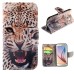 Fashion Colorful Drawing Printed Cool Leopard PU Leather Flip Wallet Stand Case With Card Slots For Samsung Galaxy S6 G920