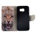 Fashion Colorful Drawing Printed Cool Leopard PU Leather Flip Wallet Stand Case With Card Slots For Samsung Galaxy S6 G920