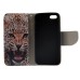 Fashion Colorful Drawing Printed Cool Leopard PU Leather Flip Wallet Stand Case With Card Slots For iPhone 5 / 5s