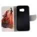 Fashion Colorful Drawing Printed Cool Wolf Howl PU Leather Flip Wallet Stand Case With Card Slots For Samsung Galaxy S6 Edge