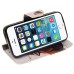 Fashion Colorful Drawing Printed Cool Wolf Howl PU Leather Flip Wallet Stand Case With Card Slots For iPhone 5 / 5s