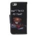 Fashion Colorful Drawing Printed Cute Bear Do Not Touch My Phone PU Leather Flip Wallet Stand Case With Card Slots For iPhone 5 / 5s