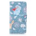 Fashion Colorful Drawing Printed Cute Blue Cat PU Leather Flip Wallet Stand Case With Card Slots For Samsung Galaxy Note 5