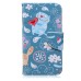 Fashion Colorful Drawing Printed Cute Blue Cat PU Leather Flip Wallet Stand Case With Card Slots For Samsung Galaxy S5 G900