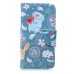 Fashion Colorful Drawing Printed Cute Blue Cat PU Leather Flip Wallet Stand Case With Card Slots For Samsung Galaxy S6 Edge