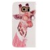 Fashion Colorful Drawing Printed Cute Giraffe PU Leather Flip Wallet Stand Case With Card Slots For Samsung Galaxy S6 G920