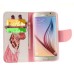 Fashion Colorful Drawing Printed Cute Giraffe PU Leather Flip Wallet Stand Case With Card Slots For Samsung Galaxy S6 G920