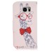 Fashion Colorful Drawing Printed Cute Giraffe PU Leather Flip Wallet Stand Case With Card Slots for Samsung Galaxy S7 Edge G935