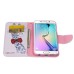 Fashion Colorful Drawing Printed Elegant Giraffe PU Leather Flip Wallet Stand Case With Card Slots For Samsung Galaxy S6 Edge