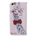 Fashion Colorful Drawing Printed Elegant Giraffe PU Leather Flip Wallet Stand Case With Card Slots For iPhone 5 / 5s