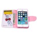 Fashion Colorful Drawing Printed Elegant Giraffe PU Leather Flip Wallet Stand Case With Card Slots For iPhone 5 / 5s