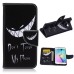 Fashion Colorful Drawing Printed Evil Smile Do Not Touch My Phone PU Leather Flip Wallet Stand Case With Card Slots For Samsung Galaxy S6 Edge