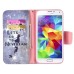 Fashion Colorful Drawing Printed Let Us Go To Neverland PU Leather Flip Wallet Stand Case With Card Slots For Samsung Galaxy S5 G900