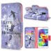 Fashion Colorful Drawing Printed Let Us Go To Neverland PU Leather Flip Wallet Stand Case With Card Slots For Samsung Galaxy S5 G900