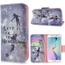 Fashion Colorful Drawing Printed Let Us Go To Neverland PU Leather Flip Wallet Stand Case With Card Slots For Samsung Galaxy S6 Edge