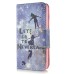 Fashion Colorful Drawing Printed Let Us Go To Neverland PU Leather Flip Wallet Stand Case With Card Slots For iPhone 5 / 5s