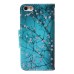 Fashion Colorful Drawing Printed Plum Blossom Tree PU Leather Flip Wallet Stand Case With Card Slots For iPhone 5 / 5s