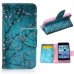 Fashion Colorful Drawing Printed Plum Blossom Tree PU Leather Flip Wallet Stand Case With Card Slots For iPhone 5c