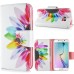 Fashion Colorful Drawing Printed Rainbow Flower PU Leather Flip Wallet Stand Case With Card Slots For Samsung Galaxy S6 Edge