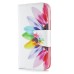 Fashion Colorful Drawing Printed Rainbow Flower PU Leather Flip Wallet Stand Case With Card Slots For Samsung Galaxy S6 Edge