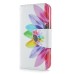 Fashion Colorful Drawing Printed Rainbow Flower PU Leather Flip Wallet Stand Case With Card Slots For iPhone 5c