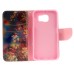 Fashion Colorful Drawing Printed Retro Flowers PU Leather Flip Wallet Stand Case With Card Slots For Samsung Galaxy S6 G920