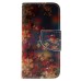 Fashion Colorful Drawing Printed Retro Flowers PU Leather Flip Wallet Stand Case With Card Slots For iPhone 5 / 5s