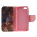 Fashion Colorful Drawing Printed Retro Flowers PU Leather Flip Wallet Stand Case With Card Slots For iPhone 5 / 5s