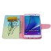 Fashion Colorful Drawing Printed Swallows Feather PU Leather Flip Wallet Stand Case With Card Slots For Samsung Galaxy Note 5