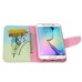 Fashion Colorful Drawing Printed Swallows Feather PU Leather Flip Wallet Stand Case With Card Slots For Samsung Galaxy S6 Edge