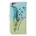 Fashion Colorful Drawing Printed Swallows Feather PU Leather Flip Wallet Stand Case With Card Slots For iPhone 5 / 5s