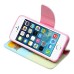 Fashion Colorful Drawing Printed Swallows Feather PU Leather Flip Wallet Stand Case With Card Slots For iPhone 5 / 5s