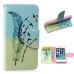 Fashion Colorful Drawing Printed Swallows Feather PU Leather Flip Wallet Stand Case With Card Slots For iPhone 5 / 5s