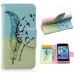 Fashion Colorful Drawing Printed Swallows Feather PU Leather Flip Wallet Stand Case With Card Slots For iPhone 5c