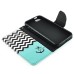 Fashion Colorful Drawing Printed Waves Blue Anchor PU Leather Flip Wallet Stand Case With Card Slots For iPhone 5 / 5s