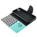 Fashion Colorful Drawing Printed Waves Blue Anchor PU Leather Flip Wallet Stand Case With Card Slots For iPhone 5c