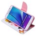 Fashion Colorful Drawing Printed White Blue Butterfly PU Leather Flip Wallet Stand Case With Card Slots For Samsung Galaxy Note 5