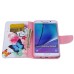 Fashion Colorful Drawing Printed White Blue Butterfly PU Leather Flip Wallet Stand Case With Card Slots For Samsung Galaxy Note 5