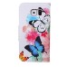 Fashion Colorful Drawing Printed White Blue Butterfly PU Leather Flip Wallet Stand Case With Card Slots For Samsung Galaxy S6 Edge