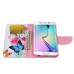 Fashion Colorful Drawing Printed White Blue Butterfly PU Leather Flip Wallet Stand Case With Card Slots For Samsung Galaxy S6 Edge