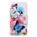 Fashion Colorful Drawing Printed White Blue Butterfly PU Leather Flip Wallet Stand Case With Card Slots For iPhone 5 / 5s