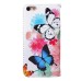 Fashion Colorful Drawing Printed White Blue Butterfly PU Leather Flip Wallet Stand Case With Card Slots For iPhone 5 / 5s