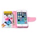 Fashion Colorful Drawing Printed White Blue Butterfly PU Leather Flip Wallet Stand Case With Card Slots For iPhone 5 / 5s