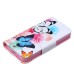 Fashion Colorful Drawing Printed White Blue Butterfly PU Leather Flip Wallet Stand Case With Card Slots For iPhone 5c